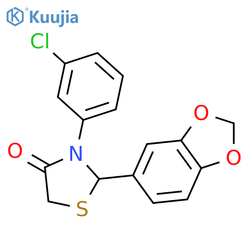 4-Thiazolidinone, 2-(1,3-benzodioxol-5-yl)-3-(3-chlorophenyl)- structure