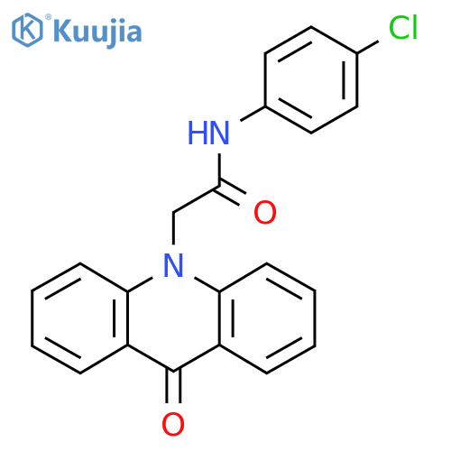 N-(4-chlorophenyl)-2-(9-oxo-9,10-dihydroacridin-10-yl)acetamide structure