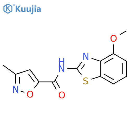 N-(4-methoxy-1,3-benzothiazol-2-yl)-3-methyl-1,2-oxazole-5-carboxamide structure