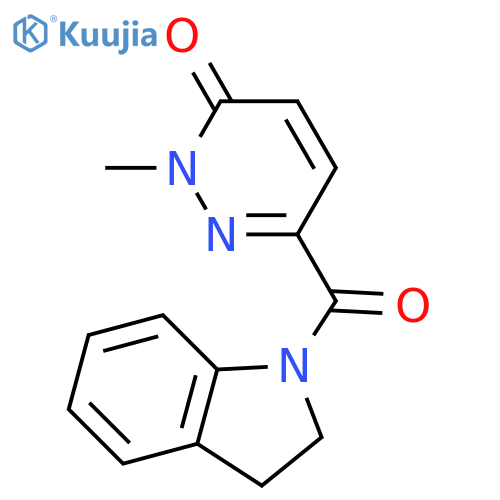 6-(2,3-dihydro-1H-indole-1-carbonyl)-2-methyl-2,3-dihydropyridazin-3-one structure
