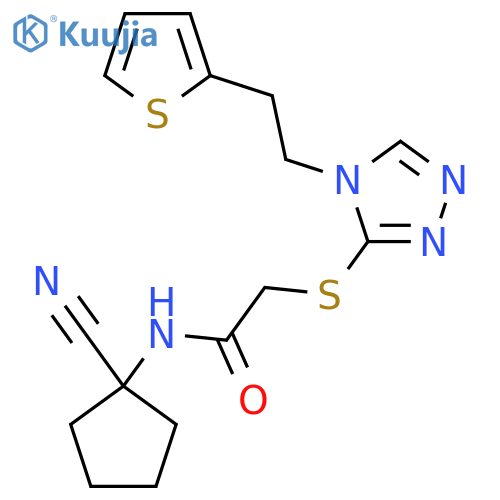 N-(1-cyanocyclopentyl)-2-({4-[2-(thiophen-2-yl)ethyl]-4H-1,2,4-triazol-3-yl}sulfanyl)acetamide structure