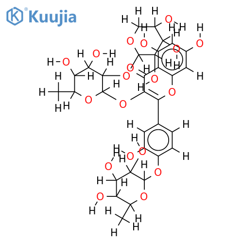 quercetin-3-O-[beta-D-xylosyl-(1->2)-alpha-L-rhamnoside]-4'-O-alpha-L-rhamnoside structure