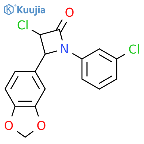 2-Azetidinone, 4-(1,3-benzodioxol-5-yl)-3-chloro-1-(3-chlorophenyl)- structure