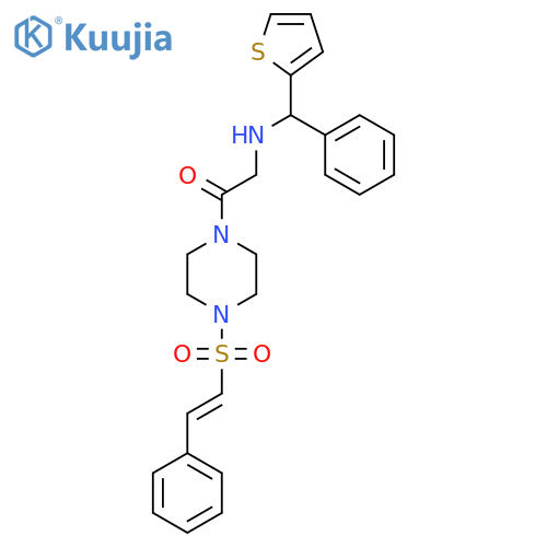2-{[Phenyl(thiophen-2-yl)methyl]amino}-1-[4-(2-phenylethenesulfonyl)piperazin-1-yl]ethan-1-one structure