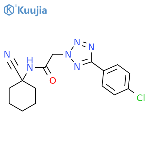 2-[5-(4-chlorophenyl)-2H-1,2,3,4-tetrazol-2-yl]-N-(1-cyanocyclohexyl)acetamide structure