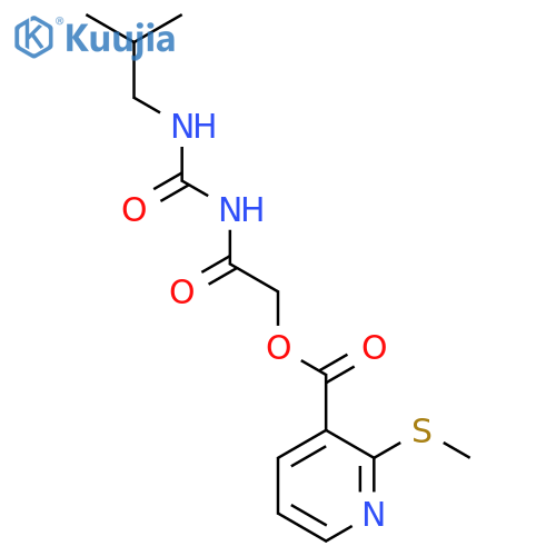 2-{[(2-Methylpropyl)carbamoyl]amino}-2-oxoethyl 2-(methylsulfanyl)pyridine-3-carboxylate structure