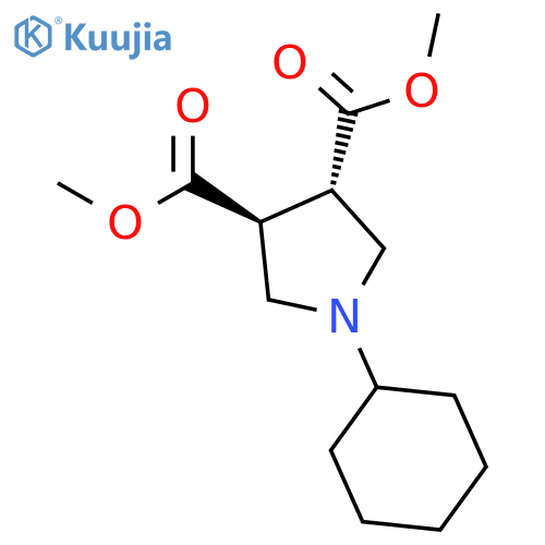 3,4-Pyrrolidinedicarboxylic acid, 1-cyclohexyl-, dimethyl ester, trans- structure