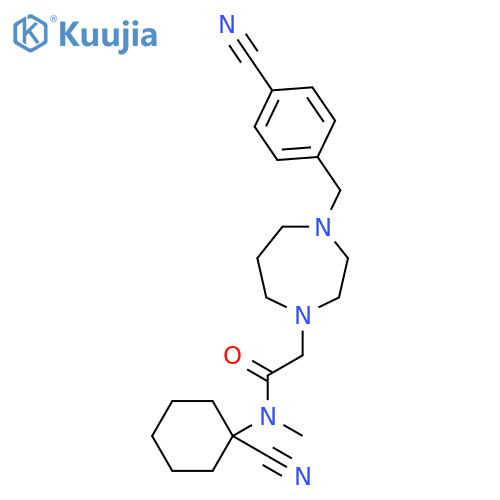 N-(1-cyanocyclohexyl)-2-{4-[(4-cyanophenyl)methyl]-1,4-diazepan-1-yl}-N-methylacetamide structure