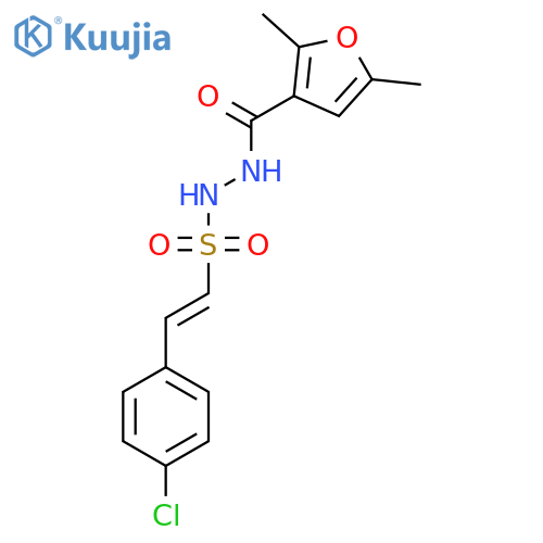 N'-[2-(4-chlorophenyl)ethenesulfonyl]-2,5-dimethylfuran-3-carbohydrazide structure