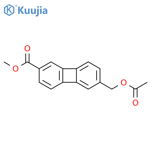 2-Biphenylenecarboxylic acid, 6-[(acetyloxy)methyl]-, methyl ester structure