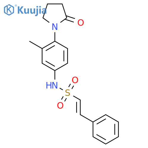 (E)-N-(3-methyl-4-(2-oxopyrrolidin-1-yl)phenyl)-2-phenylethenesulfonamide structure