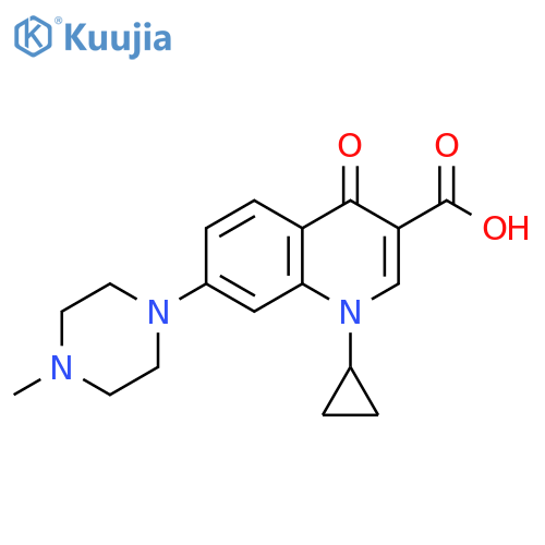 3-Quinolinecarboxylic acid, 1-cyclopropyl-1,4-dihydro-7-(4-methyl-1-piperazinyl)-4-oxo- structure
