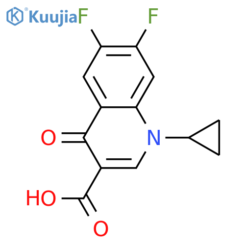1-Cyclopropyl-6,7-difluoro-1,4-dihydro-4-oxoquinoline-3-carboxylic acid structure
