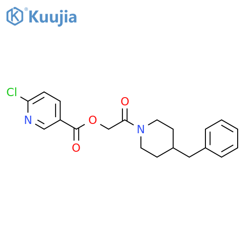 2-Oxo-2-[4-(phenylmethyl)-1-piperidinyl]ethyl 6-chloro-3-pyridinecarboxylate structure
