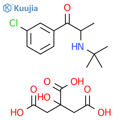 1-Propanone, 1-(3-chlorophenyl)-2-[(1,1-dimethylethyl)amino]-,2-hydroxy-1,2,3-propanetricarboxylate structure