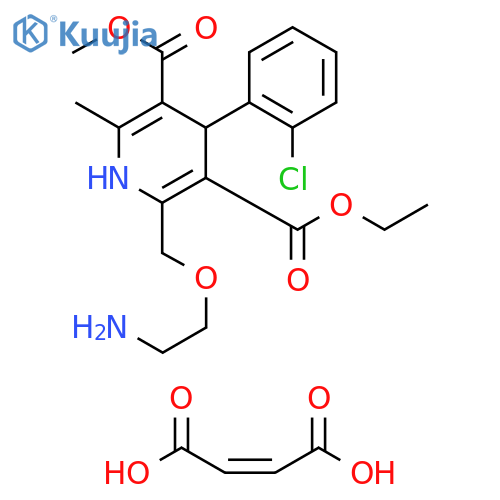 3,5-Pyridinedicarboxylic acid,2-[(2-aminoethoxy)methyl]-4-(2-chlorophenyl)-1,4-dihydro-6-methyl-,3-ethyl 5-methyl ester, (2Z)-2-butenedioate (1:2) structure