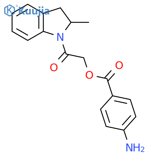 2-(2-Methyl-2,3-dihydro-1H-indol-1-yl)-2-oxoethyl 4-aminobenzoate structure