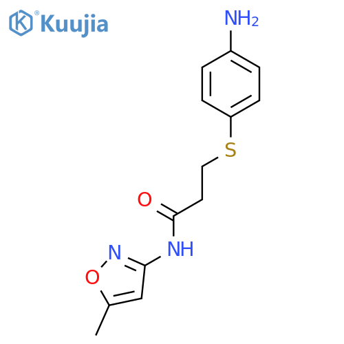 3-[(4-Aminophenyl)thio]-N-(5-methylisoxazol-3-yl)-propanamide structure