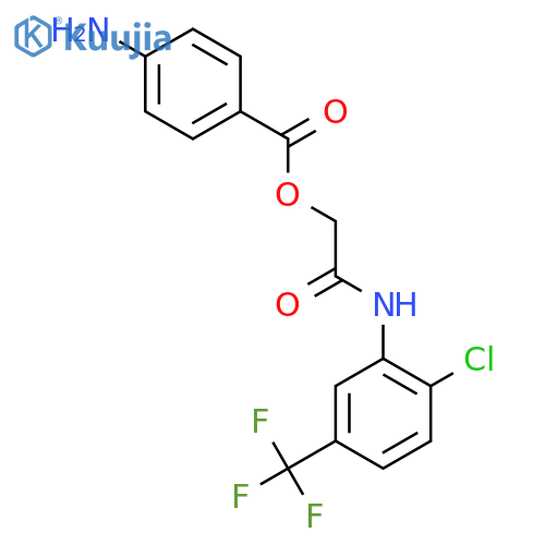 2-{2-Chloro-5-(trifluoromethyl)phenylamino}-2-oxoethyl 4-aminobenzoate structure