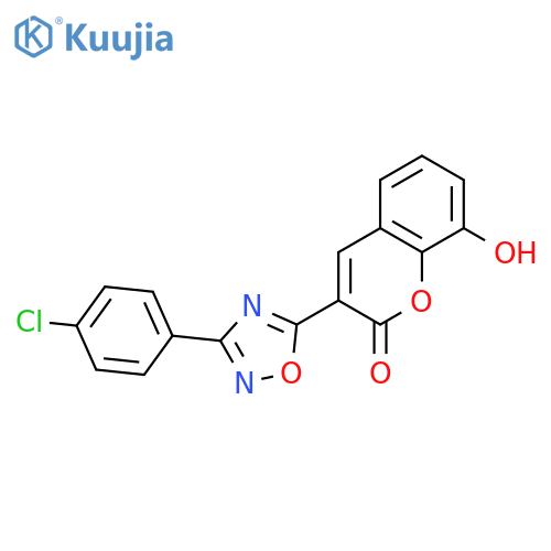 3-3-(4-chlorophenyl)-1,2,4-oxadiazol-5-yl-8-hydroxy-2H-chromen-2-one structure