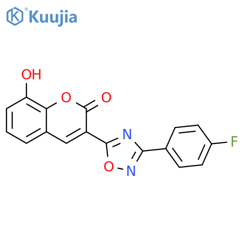 3-3-(4-fluorophenyl)-1,2,4-oxadiazol-5-yl-8-hydroxy-2H-chromen-2-one structure