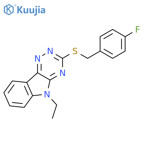 5-ethyl-3-[(4-fluorobenzyl)sulfanyl]-5H-[1,2,4]triazino[5,6-b]indole structure