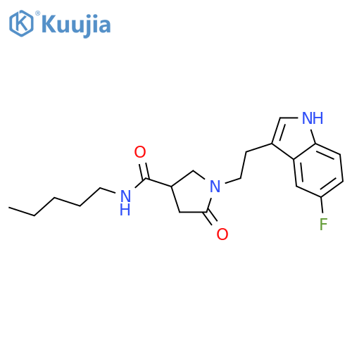 <br>1-[2-(5-Fluoro-1H-indol-3-yl)-ethyl]-5-oxo-pyrrolidine-3-carboxylic acid pe ntylamide structure