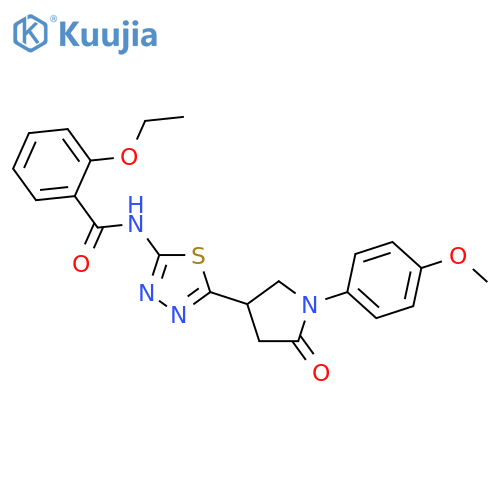 <br>2-Ethoxy-N-{5-[1-(4-methoxy-phenyl)-5-oxo-pyrrolidin-3-yl]-[1,3,4]thiadiazo l-2-yl}-benzamide structure