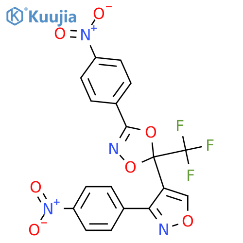 3-(4-NITROPHENYL)-5-(3-(4-NITROPHENYL)ISOXAZOL-4-YL)-5-(TRIFLUOROMETHYL)-1,4,2-DIOXAZOLE structure