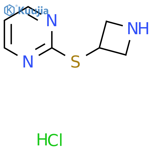 2-(Azetidin-3-ylsulfanyl)pyrimidine hydrochloride structure