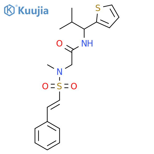 N-[2-methyl-1-(thiophen-2-yl)propyl]-2-(N-methyl-2-phenylethenesulfonamido)acetamide structure