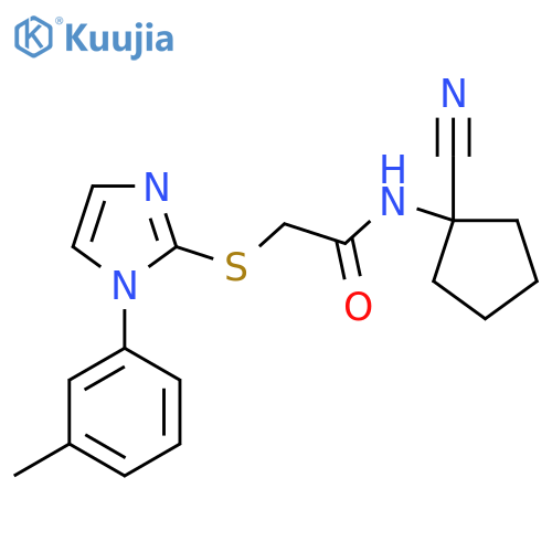 N-(1-cyanocyclopentyl)-2-{[1-(3-methylphenyl)-1H-imidazol-2-yl]sulfanyl}acetamide structure