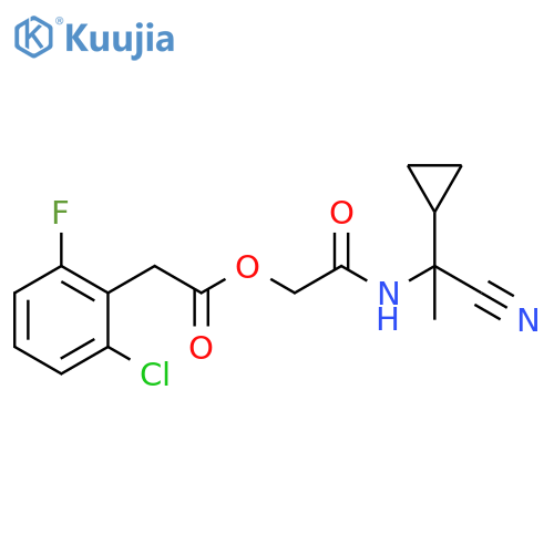 Benzeneacetic acid, 2-chloro-6-fluoro-, 2-[(1-cyano-1-cyclopropylethyl)amino]-2-oxoethyl ester structure