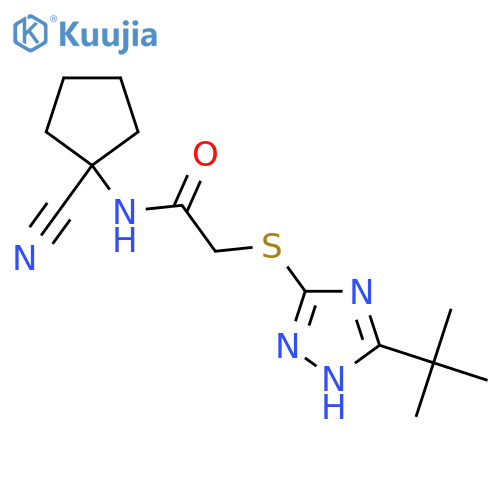 2-[(5-tert-butyl-1H-1,2,4-triazol-3-yl)sulfanyl]-N-(1-cyanocyclopentyl)acetamide structure