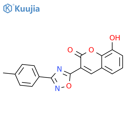8-hydroxy-3-3-(4-methylphenyl)-1,2,4-oxadiazol-5-yl-2H-chromen-2-one structure