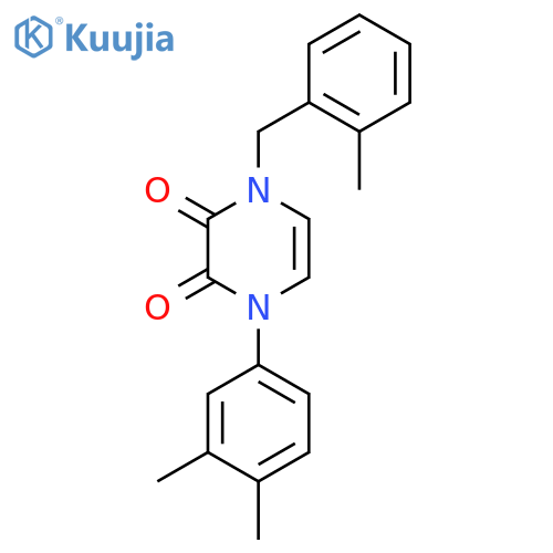 1-(3,4-dimethylphenyl)-4-(2-methylphenyl)methyl-1,2,3,4-tetrahydropyrazine-2,3-dione structure