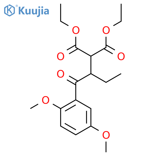 Diethyl [1-(2,5-dimethoxyphenyl)-1-oxobutan-2-yl]propanedioate structure