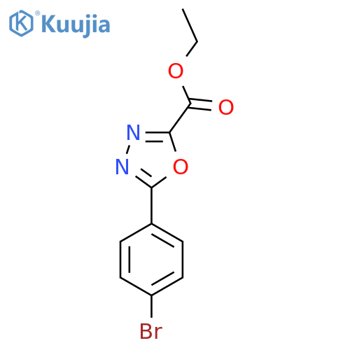Ethyl 5-(4-bromophenyl)-1,3,4-oxadiazole-2-carboxylate structure