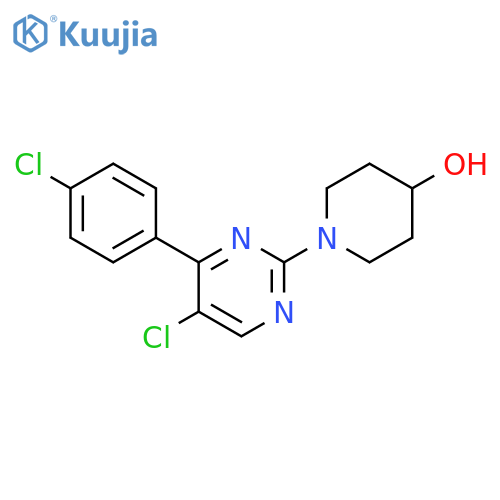 1-[5-chloro-4-(4-chlorophenyl)pyrimidin-2-yl]piperidin-4-ol structure
