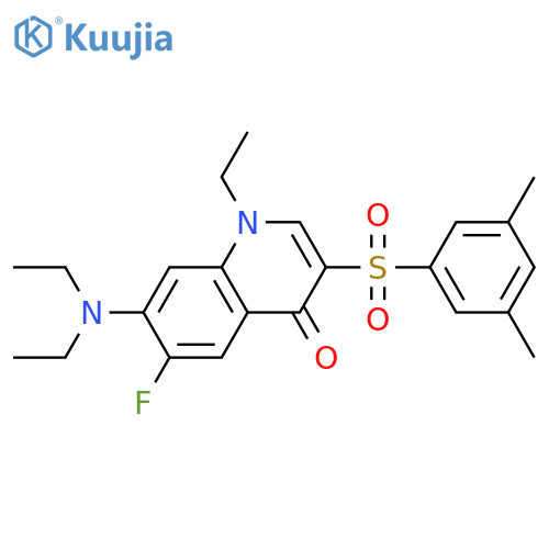 7-(diethylamino)-3-(3,5-dimethylbenzenesulfonyl)-1-ethyl-6-fluoro-1,4-dihydroquinolin-4-one structure