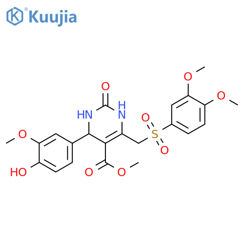 methyl 6-(3,4-dimethoxybenzenesulfonyl)methyl-4-(4-hydroxy-3-methoxyphenyl)-2-oxo-1,2,3,4-tetrahydropyrimidine-5-carboxylate structure