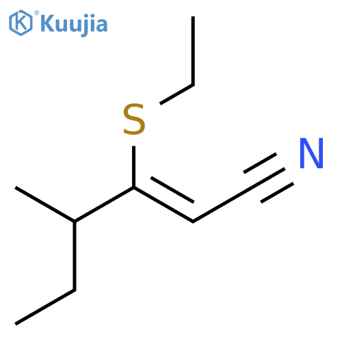 2-Hexenenitrile, 3-(ethylthio)-4-methyl-, (E)- structure