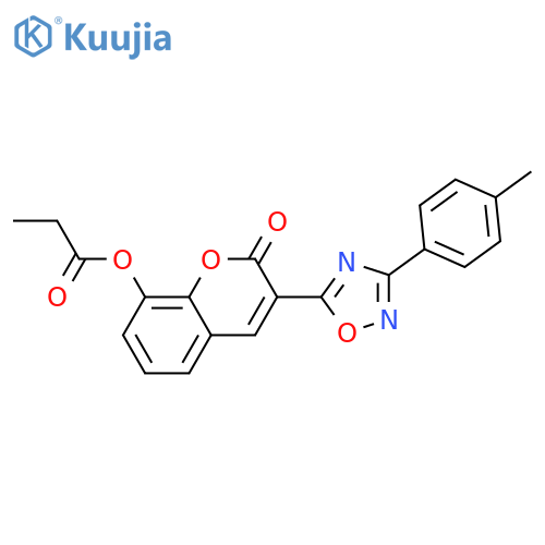 3-3-(4-methylphenyl)-1,2,4-oxadiazol-5-yl-2-oxo-2H-chromen-8-yl propanoate structure