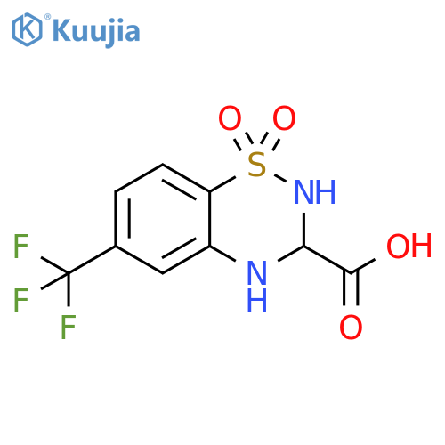 1,1-dioxo-6-(trifluoromethyl)-3,4-dihydro-2H-1lambda6,2,4-benzothiadiazine-3-carboxylic acid structure