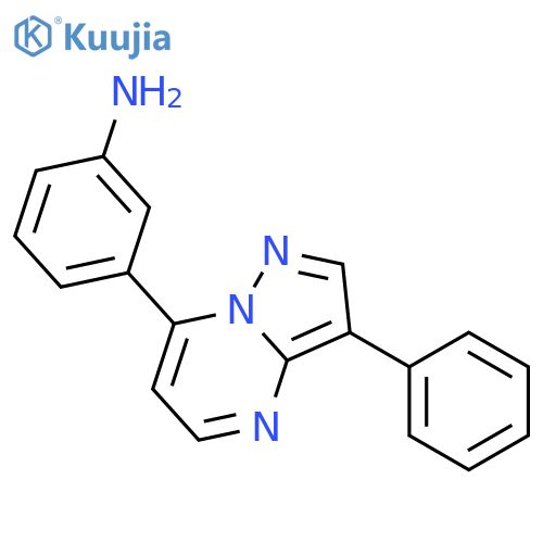 3-{3-phenylpyrazolo1,5-apyrimidin-7-yl}aniline structure