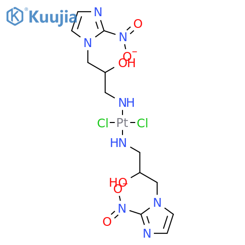 (dichloroplatinum(2+) bis{[2-hydroxy-3-(2-nitro-1H-imidazol-1-yl)propyl]azanide} ) structure