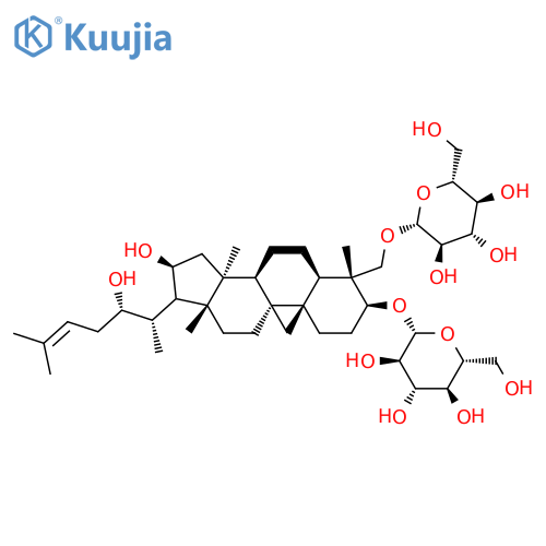 (3beta,8alpha,9beta,16beta,22S)-29-(beta-D-glucopyranosyloxy)-16,22-dihydroxy-9,19-cyclolanost-24-en-3-yl beta-D-glucopyranoside structure
