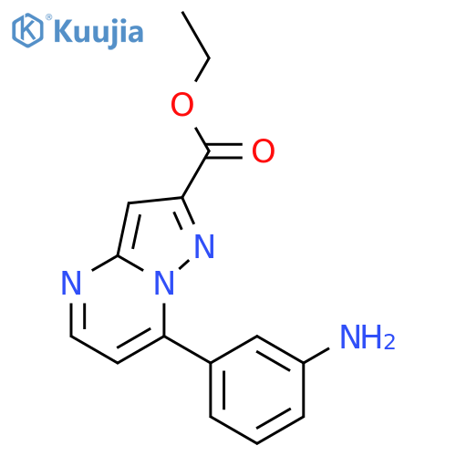 ethyl 7-(3-aminophenyl)pyrazolo1,5-apyrimidine-2-carboxylate structure