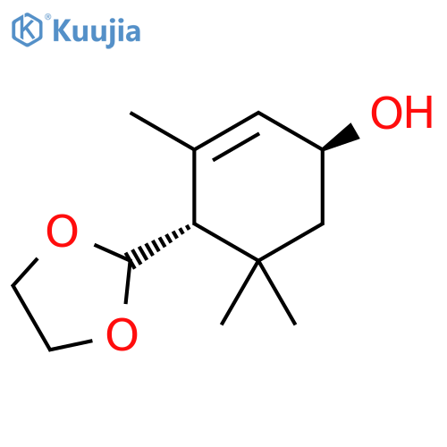 2-Cyclohexen-1-ol, 4-(1,3-dioxolan-2-yl)-3,5,5-trimethyl-, (1S-trans)- structure