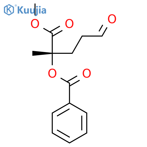 Pentanoic acid, 2-(benzoyloxy)-2-methyl-5-oxo-, methyl ester, (S)- structure